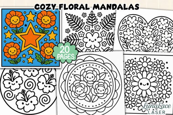 Download Cozy Floral Mandalas Coloring Page - Floral Collection