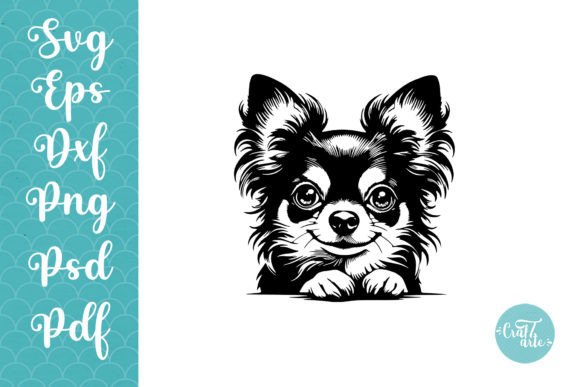 Download Chihuahua Svg, Peeking Dog Long Haired - Dog Collection