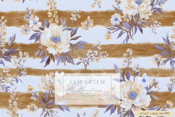 Download Gold Floral Ivory Peony Stripe Pattern - Floral Collection