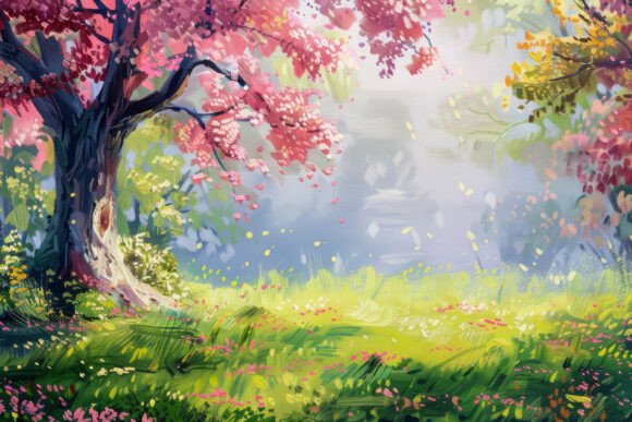 Download Nature Forest Painting Background Wallpa - Paint Collection