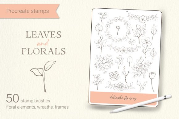 Download Leaves and Florals Procreate Stamps - Floral Collection