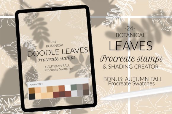 Download Leaves Stamps for Procreate. Foliage Sha - Foliage Collection