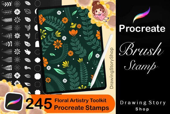 Download 245 Procreate Floral Brushes Set - Floral Collection