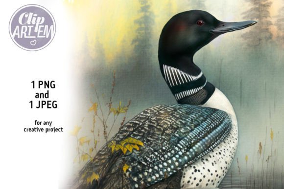 Download Loon in the Lake Forest Painting Jpg Art - Paint Collection
