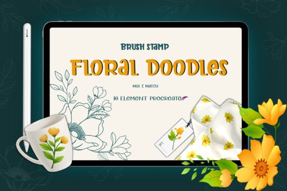 Download Doodle Floral Brushes Stamp Procreate - Floral Collection