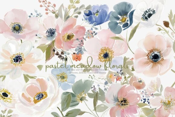 Download Pastel Floral Clipart Set - Floral Collection