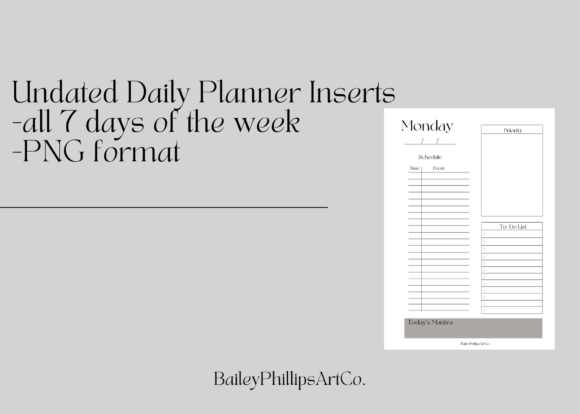 Download Undated Daily Planner Inserts - Planner inserts Collection