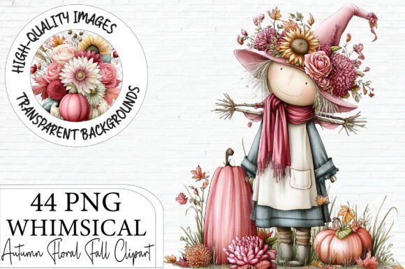 Download Whimsical Pink Autumn Floral Clipart - Floral Collection