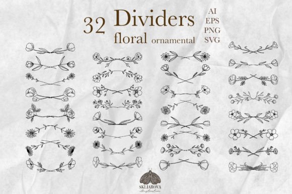 Download Floral Text Dividers SVG PNG EPS - Floral Collection