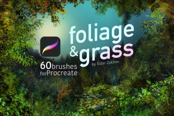 Download 60 Foliage &amp; Grass Brushes for Procreate - Foliage Collection