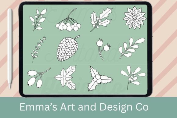 Download 12 Christmas Foliage Procreate Brushes - Foliage Collection