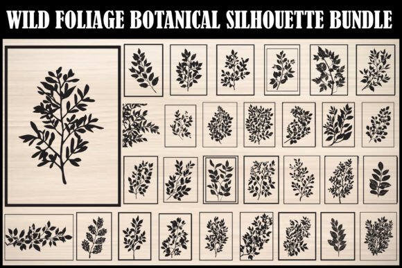 Download Wild Botanical Foliage Silhouette Bundle - Foliage Collection