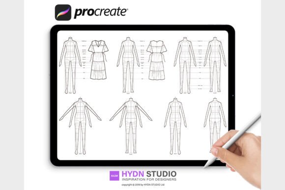 Download Fashion Flat Body Procreate Stamp Brushes - Fashion Collection