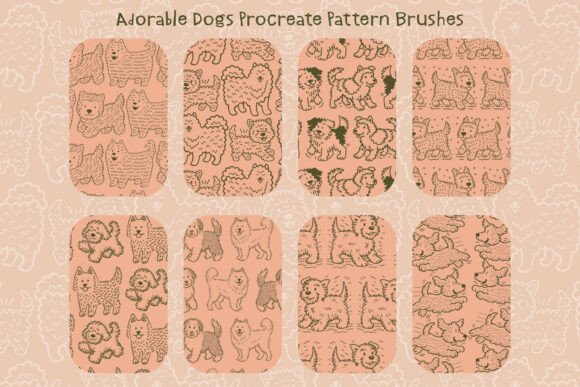 Download Adorable Dogs Procreate Pattern Brushes - Dog Collection