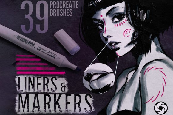 Download Procreate Liner &amp; Marker Brushes - Marker brushes Collection