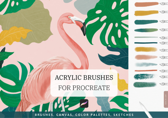 Download Acrylic Procreate Brushes: Painting Kit - Paint Collection