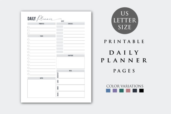 Download Letter Size Daily Planner Inserts - Planner inserts Collection