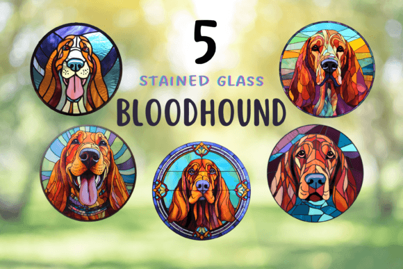 Download Stained Glass Bloodhound Dog Clipart - Dog Collection