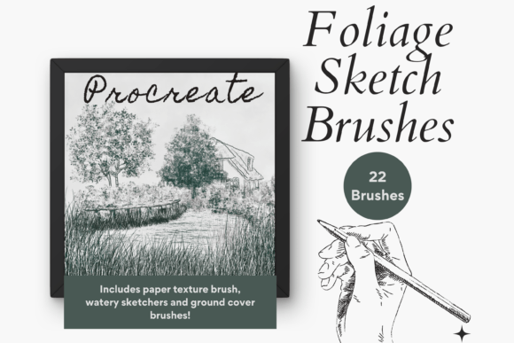 Download Procreate Foliage Sketch Brushes X 22 - Foliage Collection