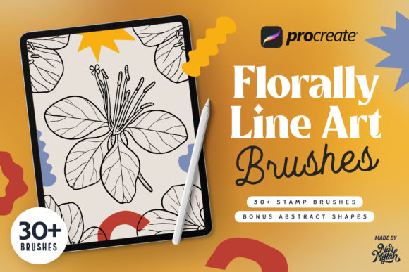 Download Procreate Florally Line Art Brushes - Floral Collection