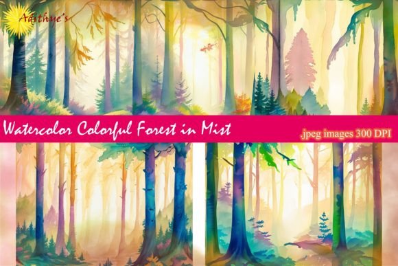 Download Colorful Forest Painting on Canvas - Paint Collection