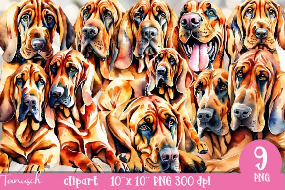 Download Watercolor Bloodhound Dog Clipart PNG - Dog Collection
